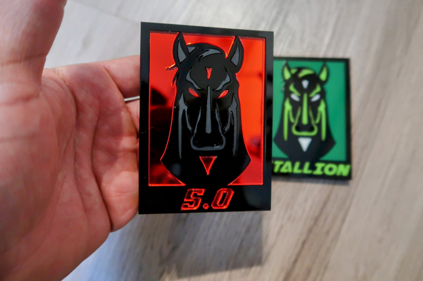 Dark Stallion Car Badge. Includes 2.