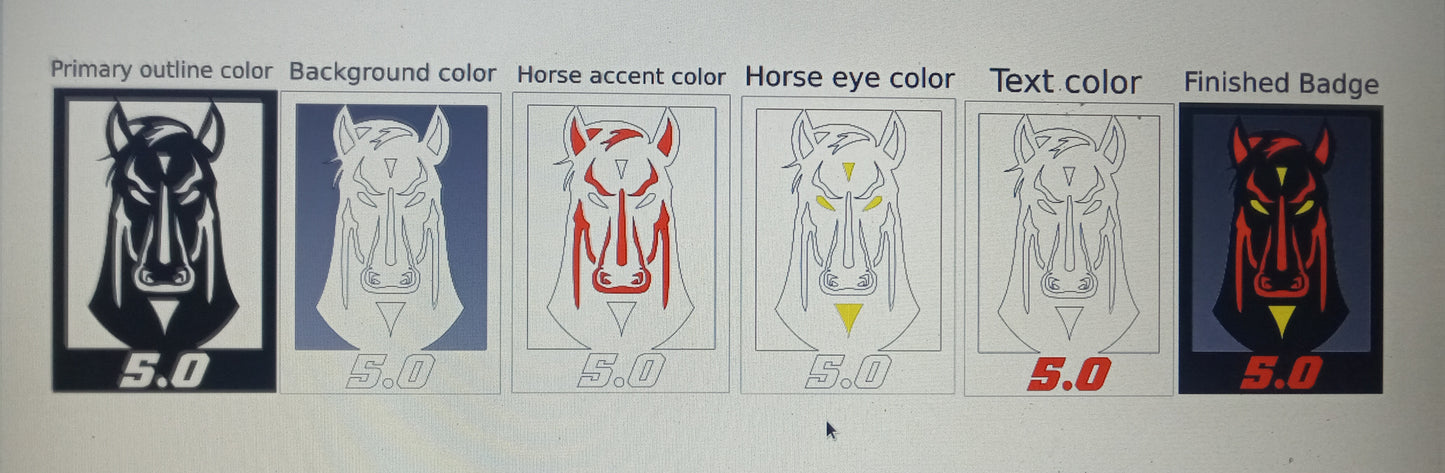 Dark Stallion Car Badge. Includes 2.