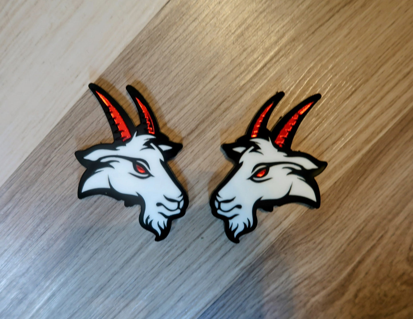 2 Angry Goat fender badges. Includes 2.