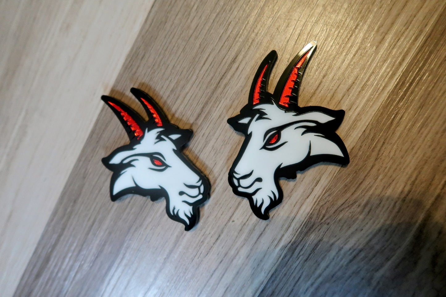 2 Angry Goat fender badges. Includes 2.