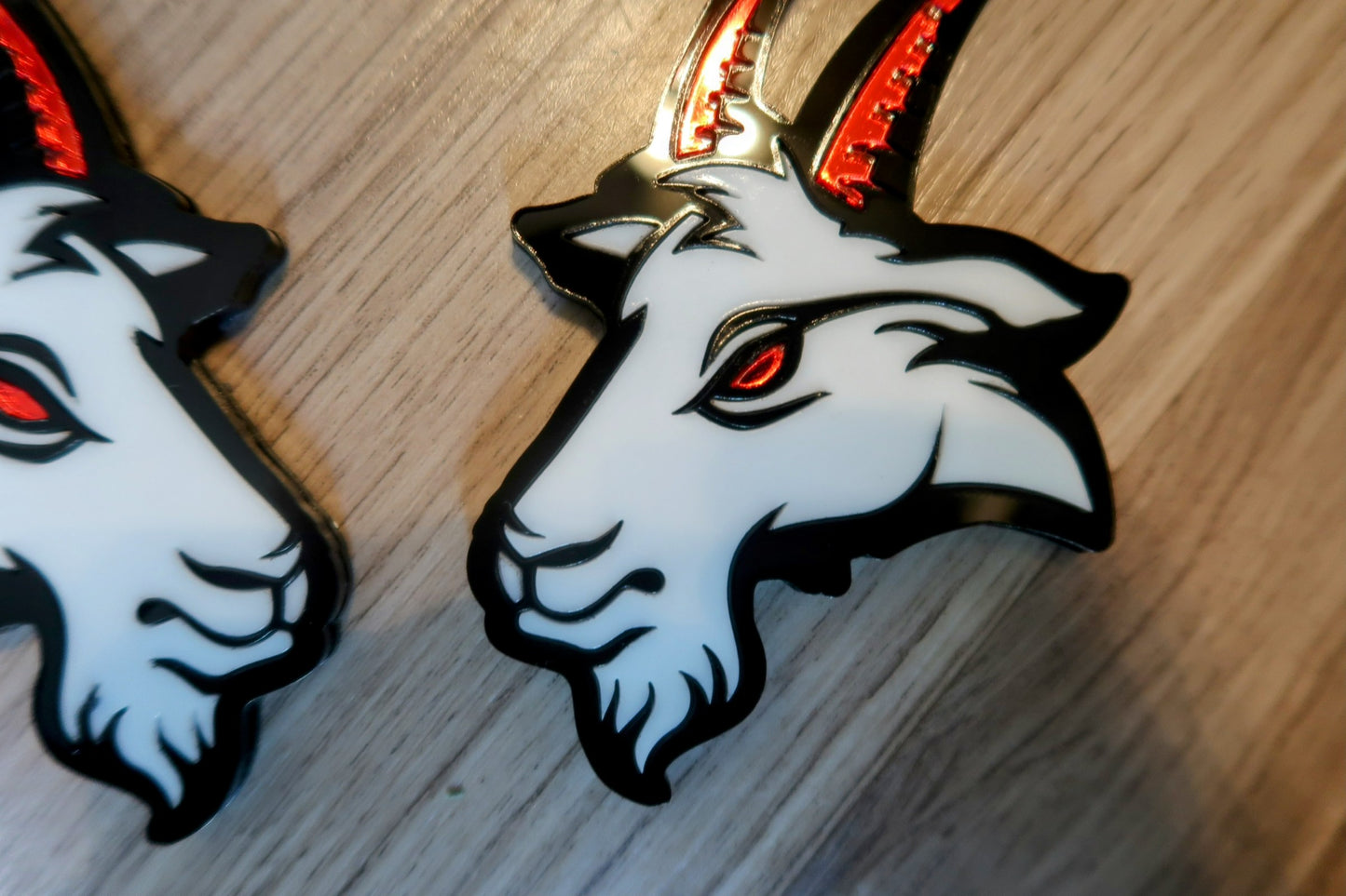 2 Angry Goat fender badges. Includes 2.
