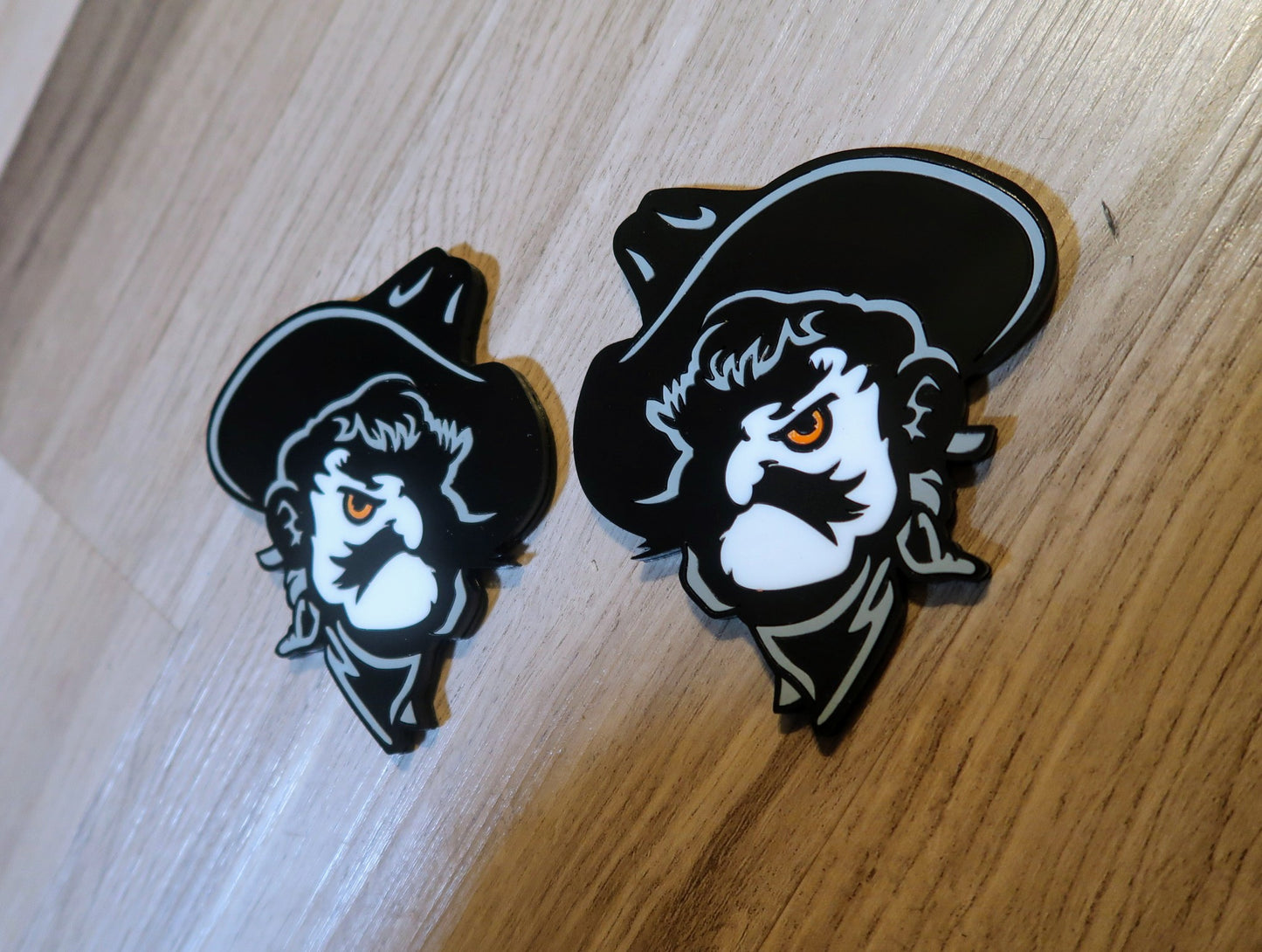 Pistol Pete fender badges. Includes 2.