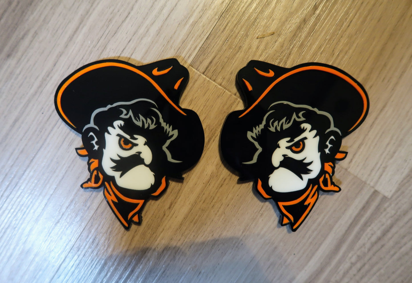 Pistol Pete fender badges. Includes 2.