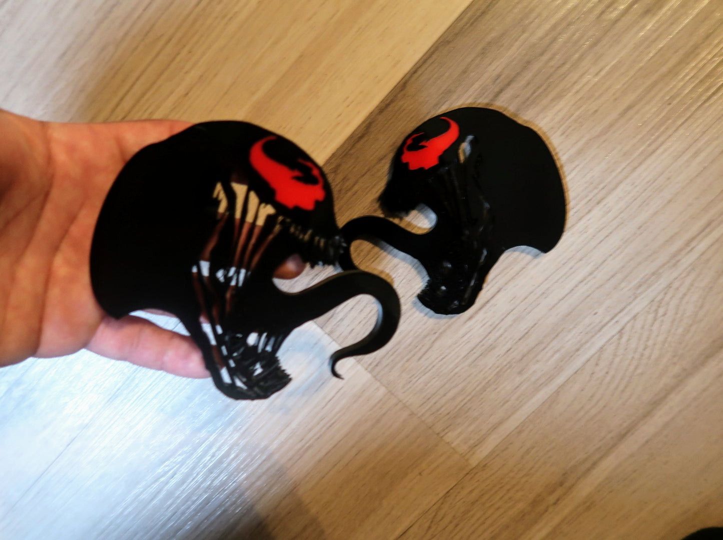 Inspired Carnage and Venom badges. Includes 2.