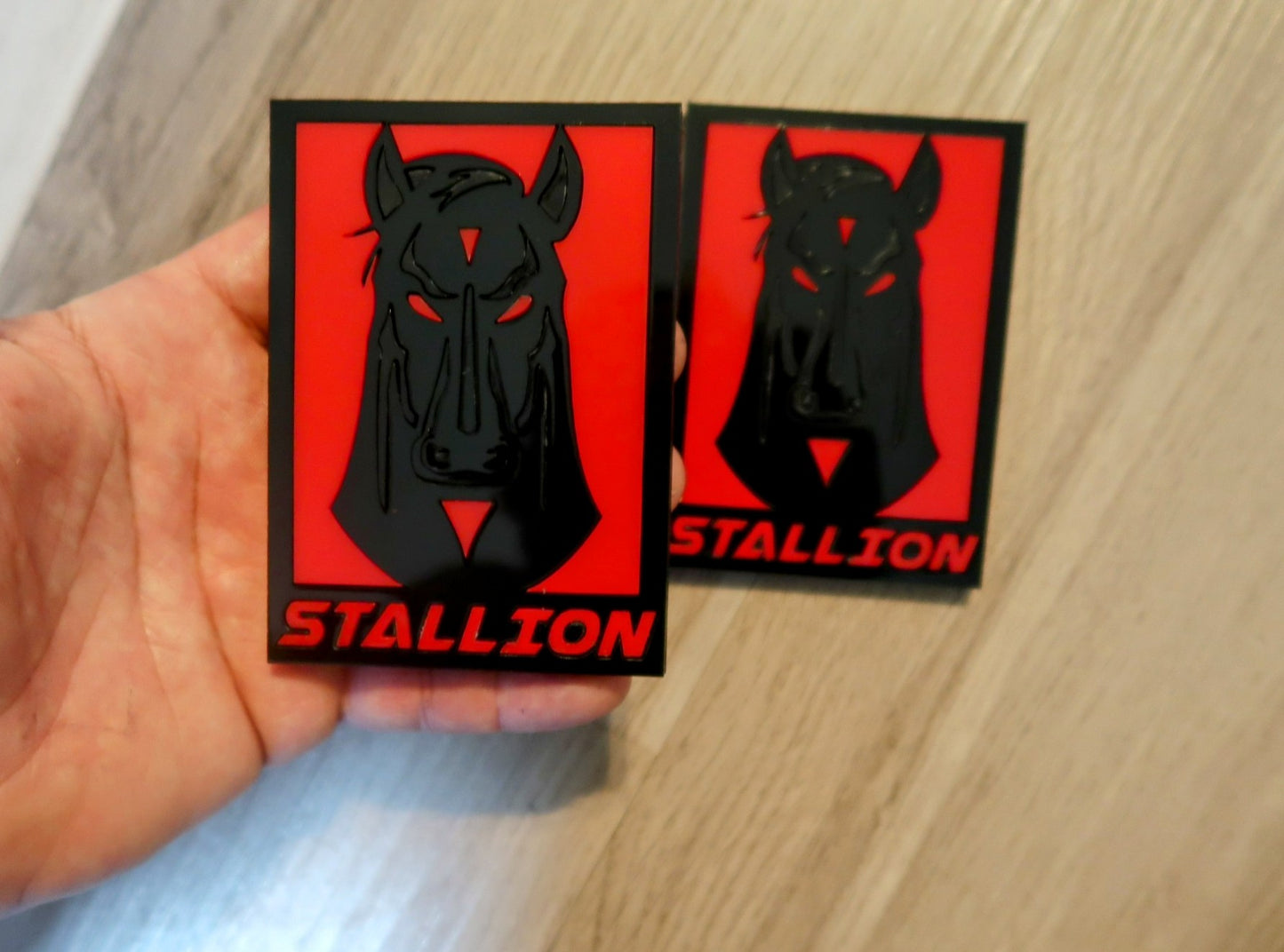 Dark Stallion Car Badge. Includes 2.