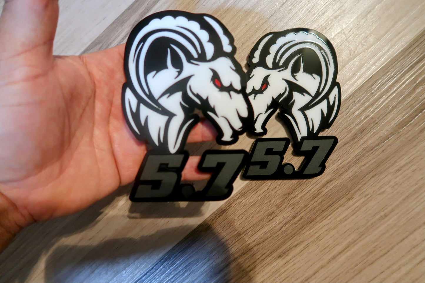 345,392 Agressive Ram Fender badges. Includes 2.