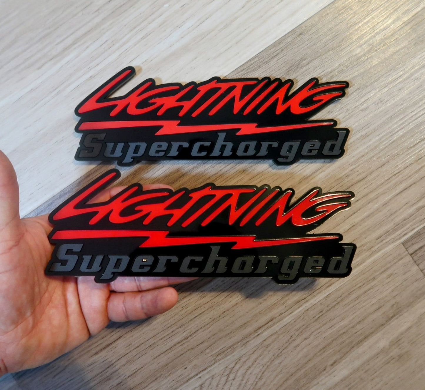 Supercharged Lightning badges. Included 2.