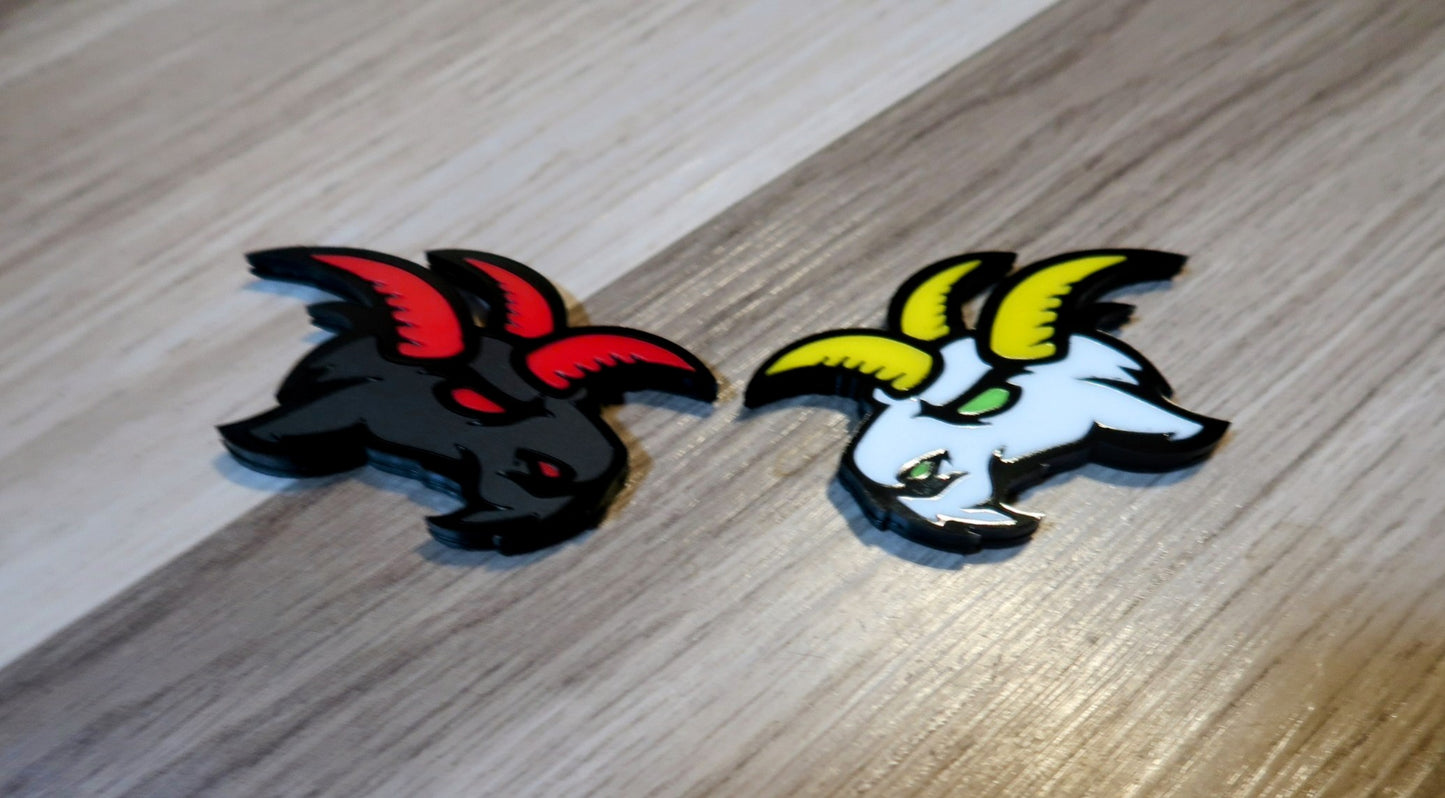 3 horn Goat type 2 badges. Includes 2.