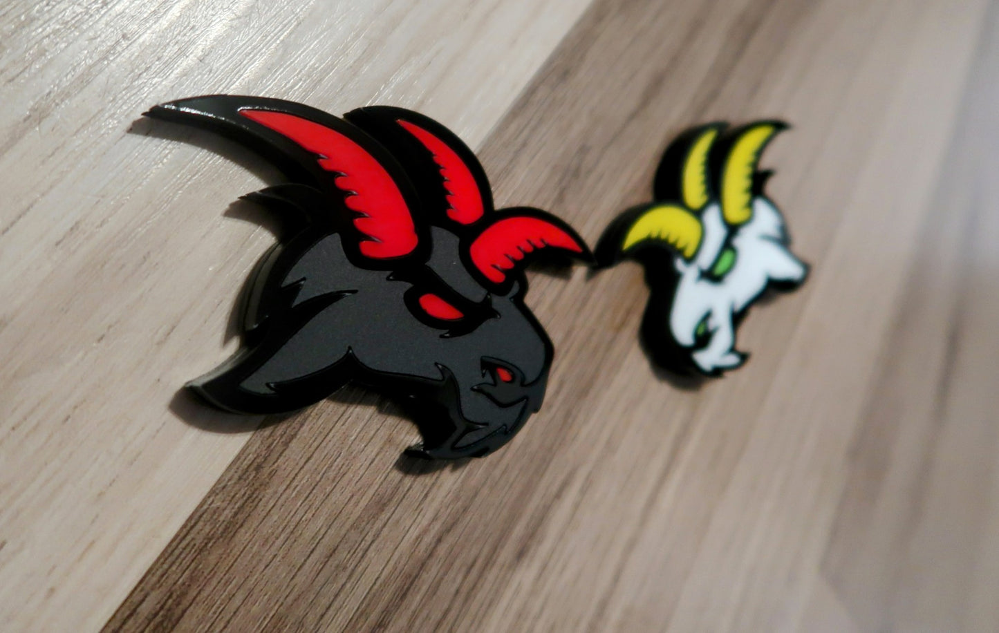 3 horn Goat type 2 badges. Includes 2.
