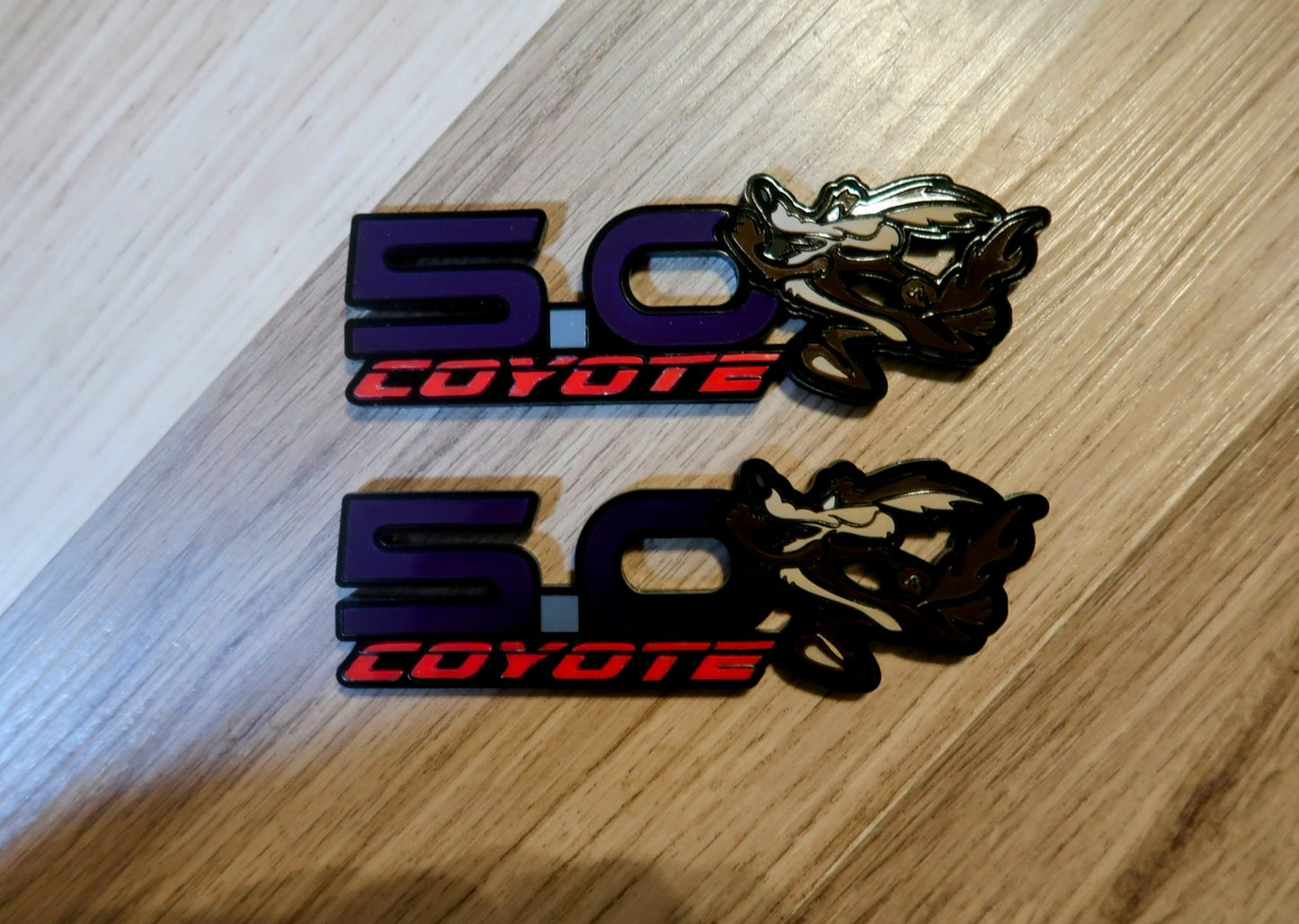 5.0 Coyote fender badges. Includes 2.
