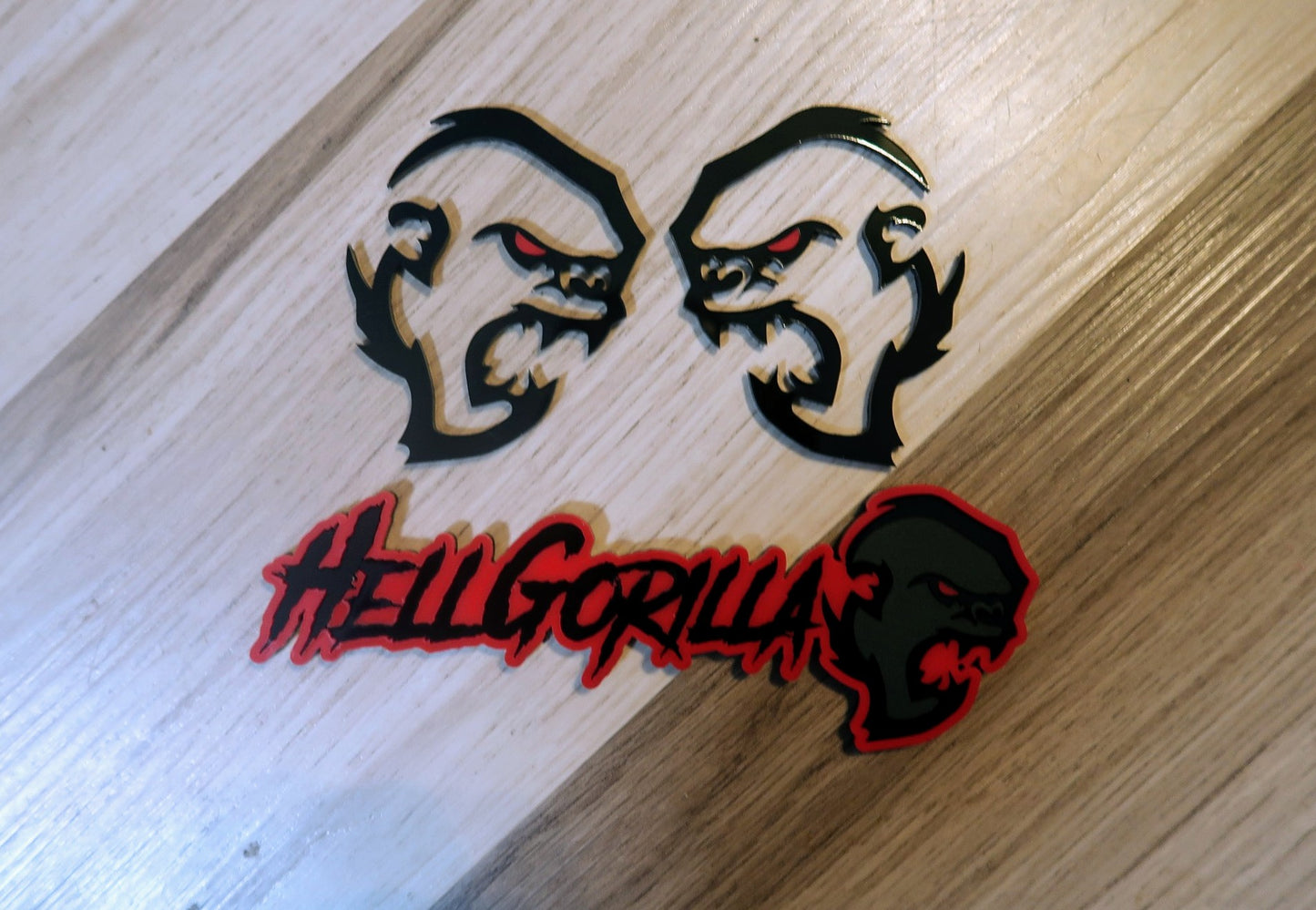 HellGorilla badge set. Includes 3.