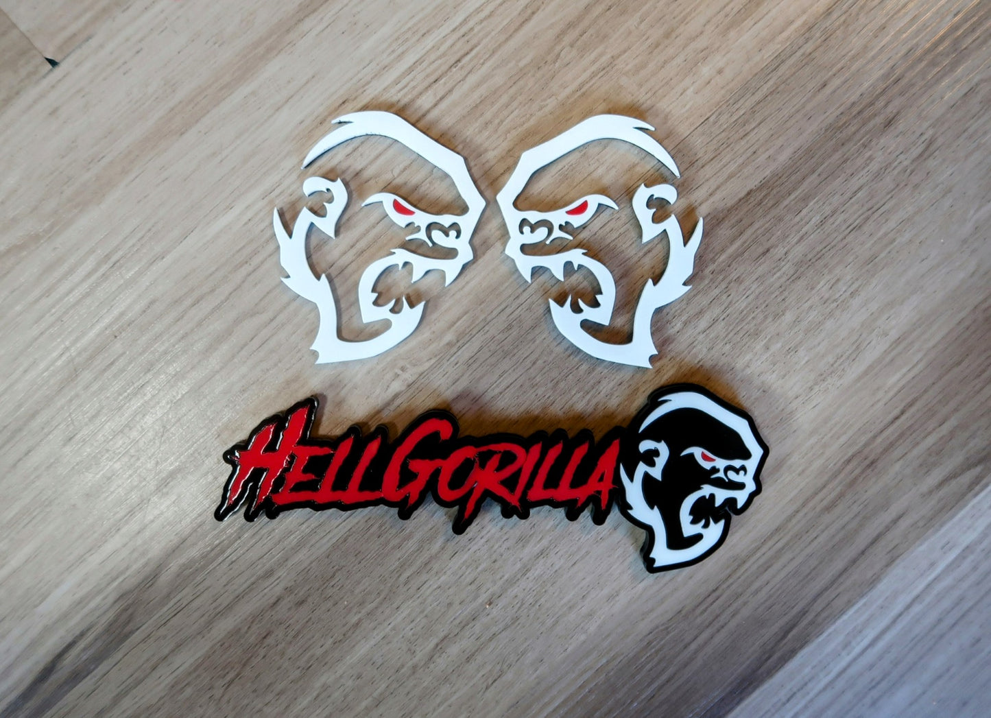 HellGorilla badge set. Includes 3.