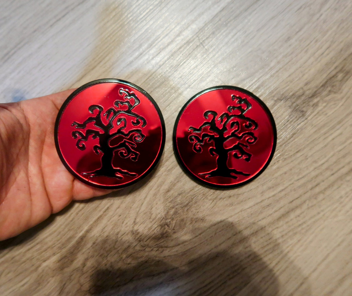The Creepy Tree badges. Includes 2.