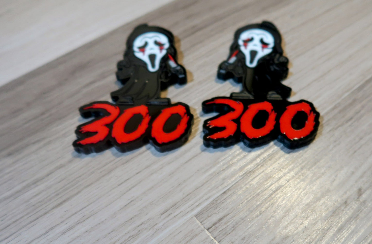 Mini Ghostface fender badges.