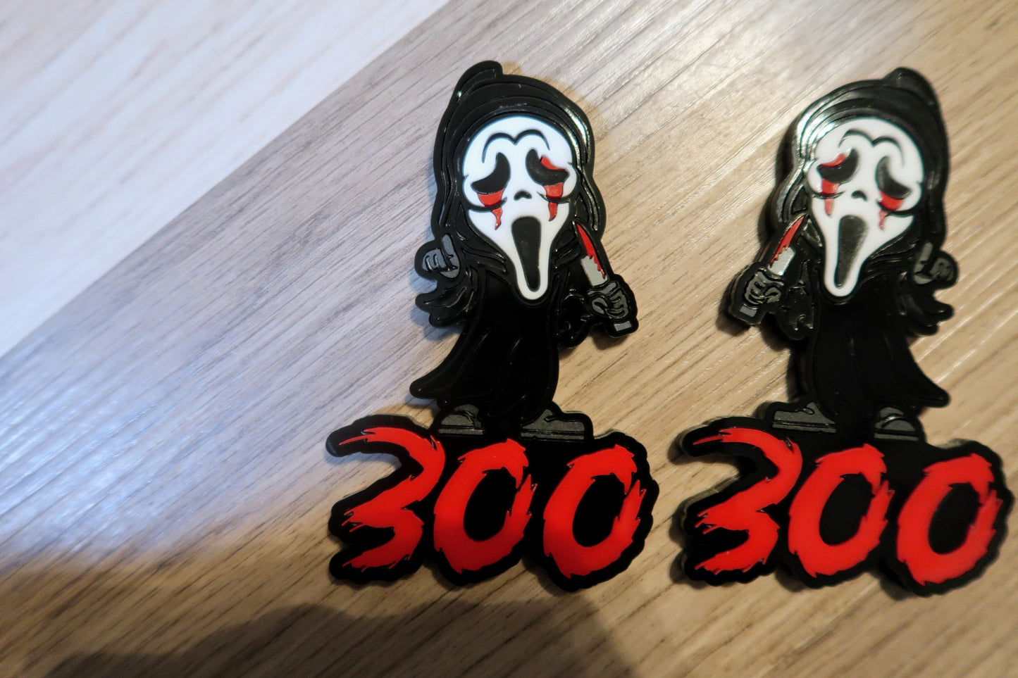 Mini Ghostface fender badges.
