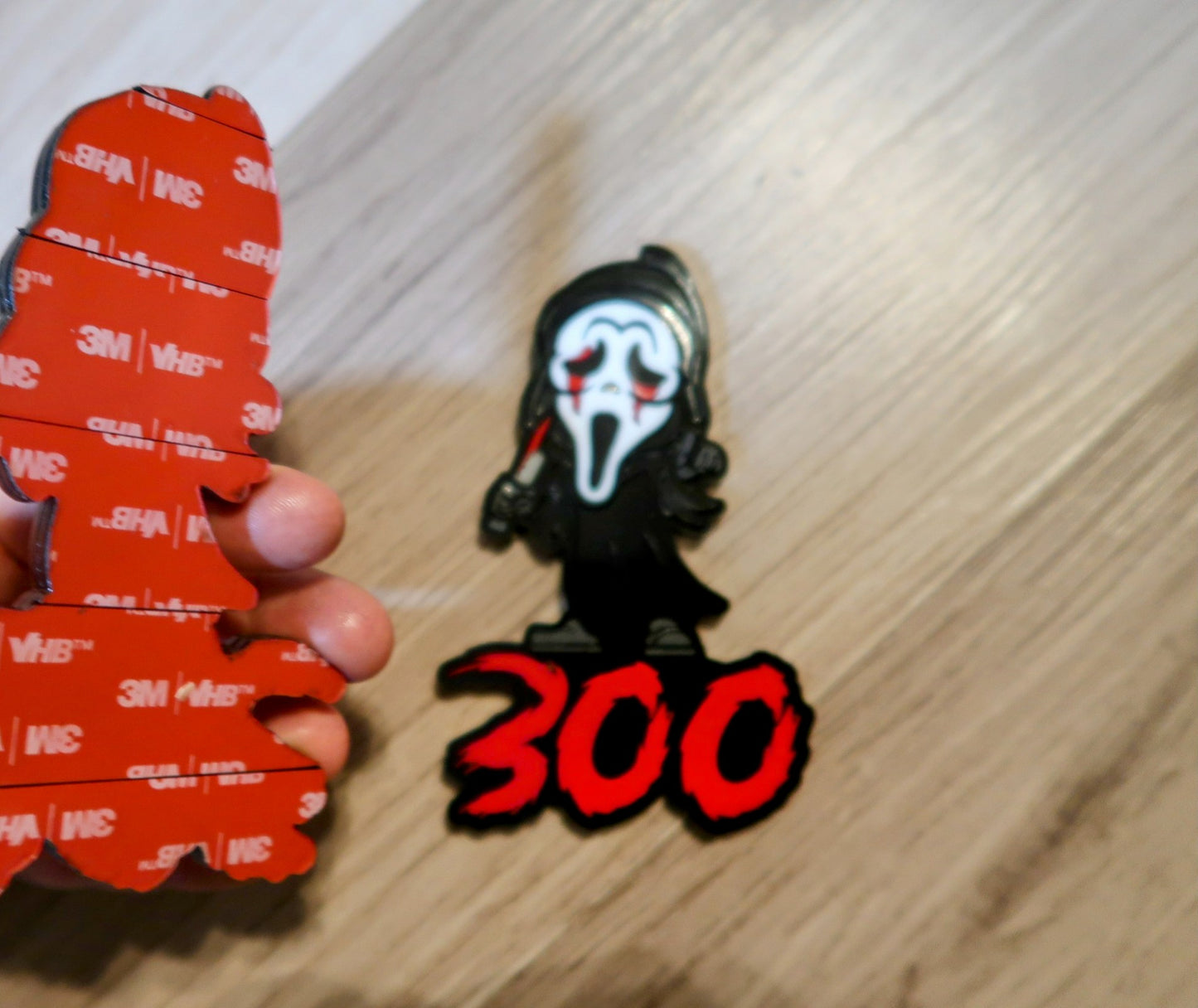 Mini Ghostface fender badges.