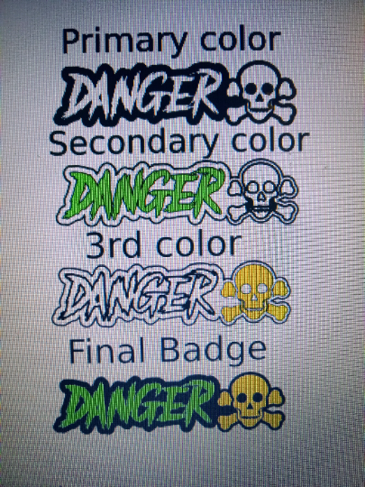Danger/Skull car badge