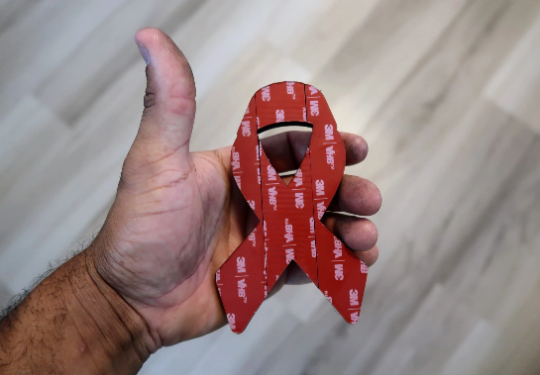 Cancer Ribbon car badge