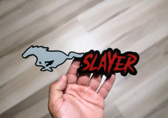 Mustang slayer badge