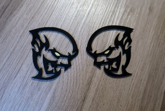 Vampire fender badges with custom eye color, Includes 2.