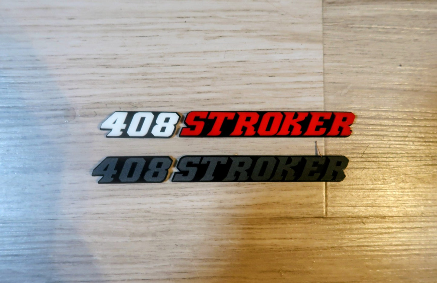 Stroker with custom number badges. Includes 2