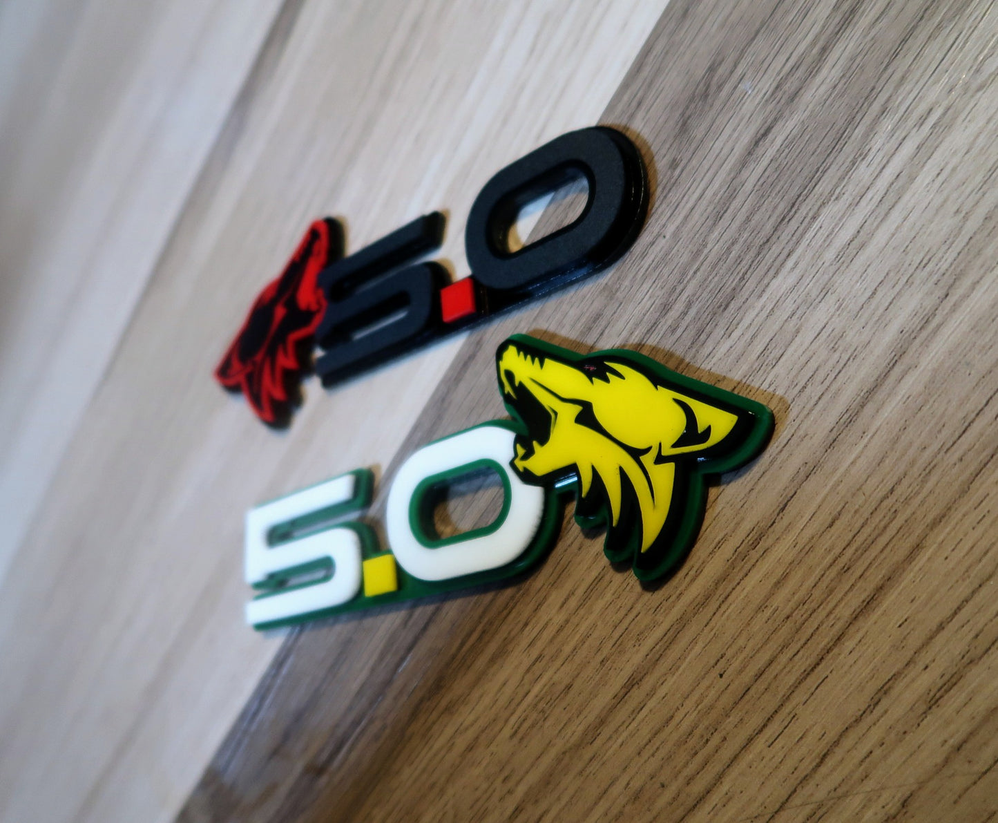 Coyote 5.0 badges. Includes 2.