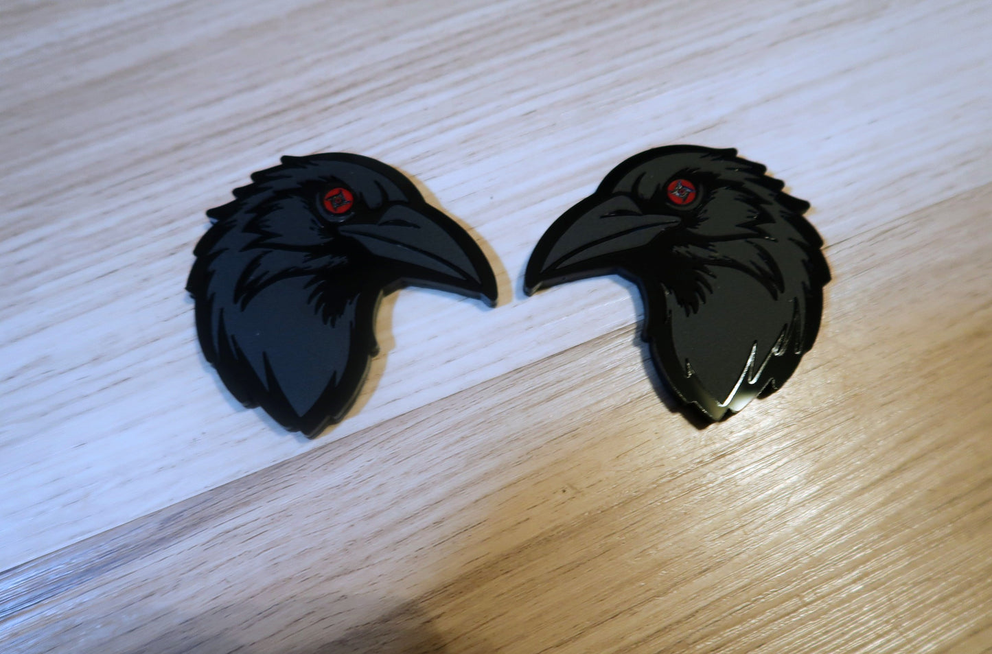 Itachi's Crow fender badges. Includes 2