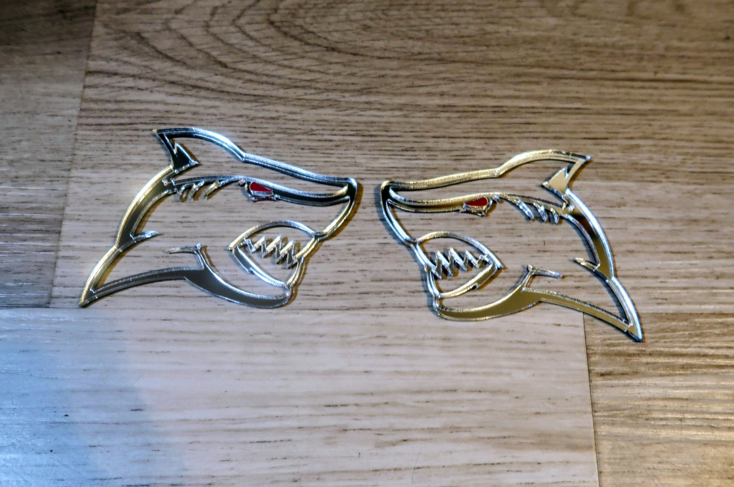 Great White Shark badges. Includes 2.