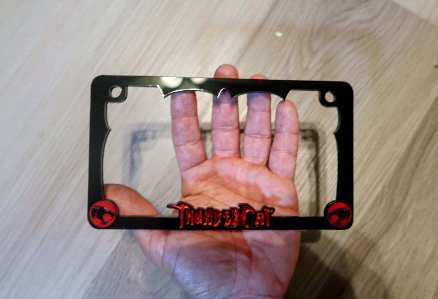 Motorcycle Thudercats license plate frame.