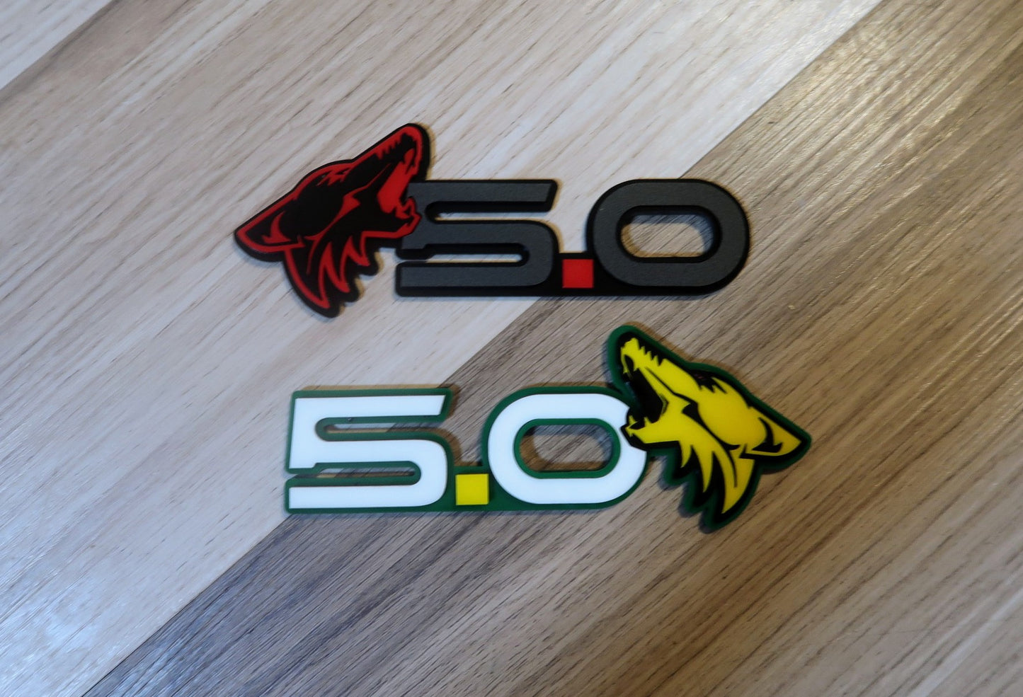 Coyote 5.0 badges. Includes 2.