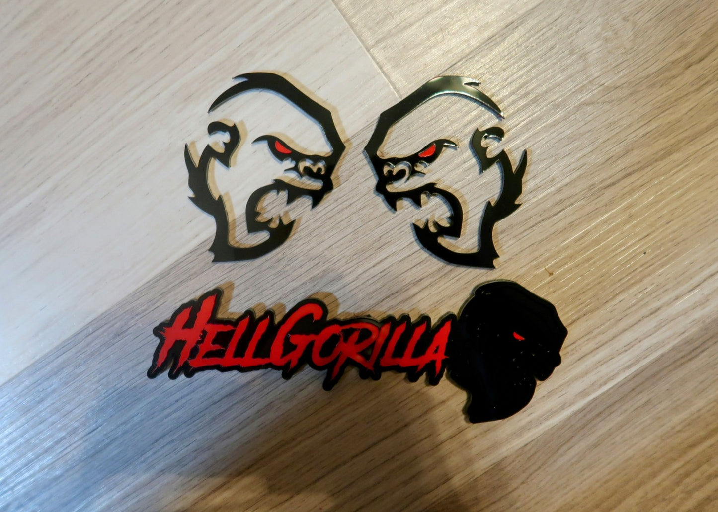 HellGorilla badge set. Includes 3.