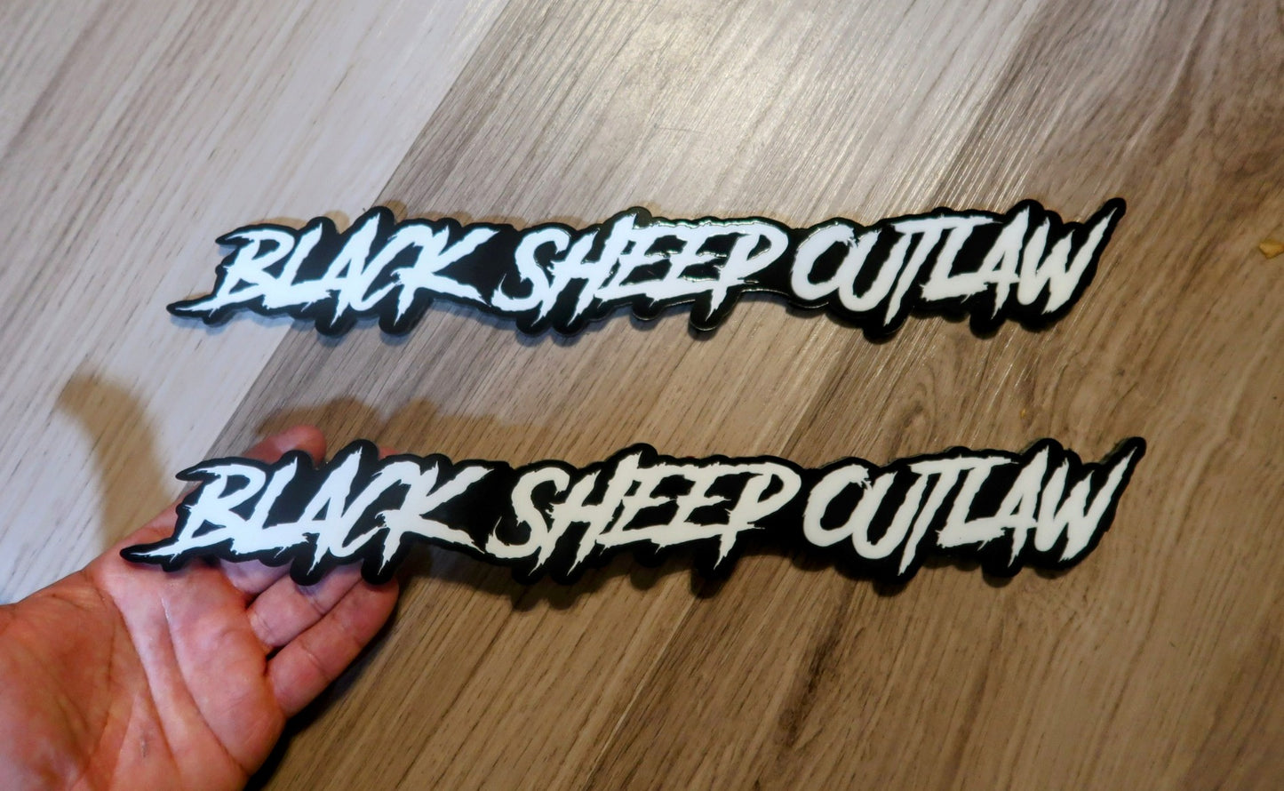 Black Sheep Outlaw Badges. Includes 2