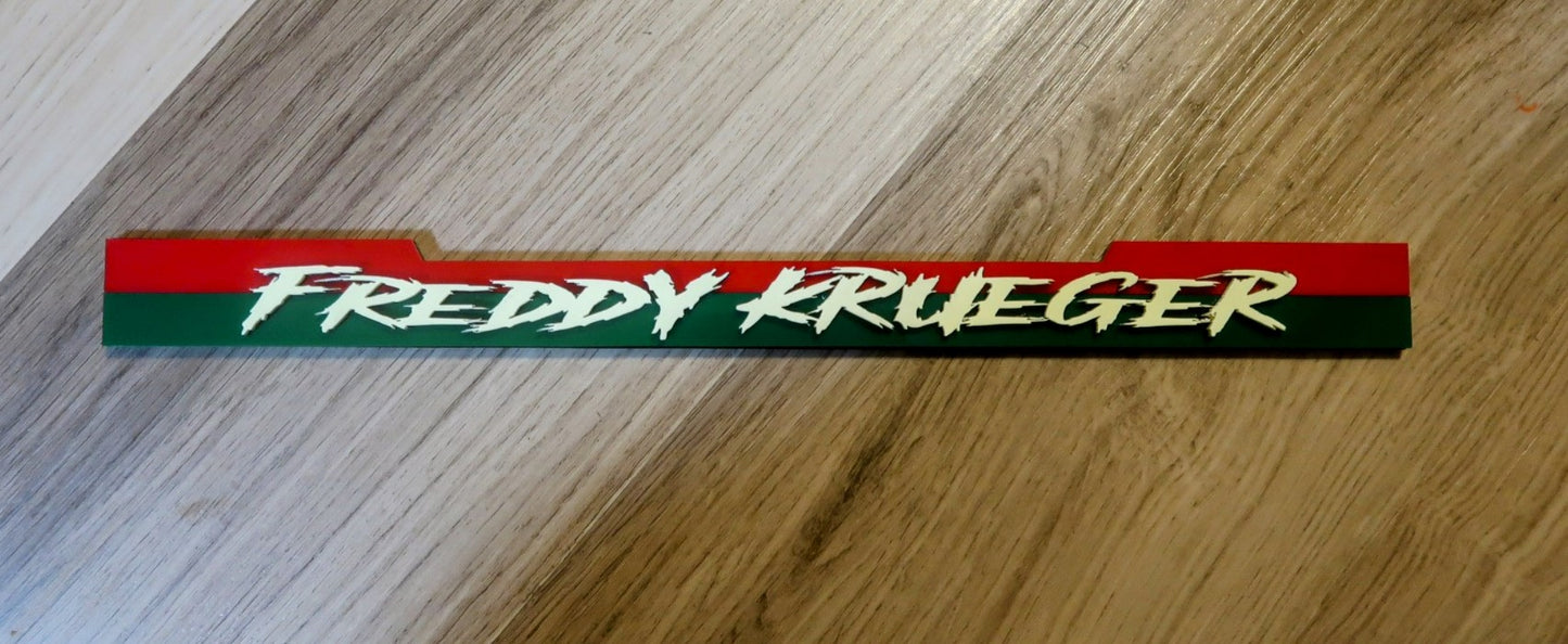 Custom Freddy Krueger badge.