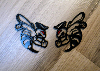 2 color customize-able bee fender badges.