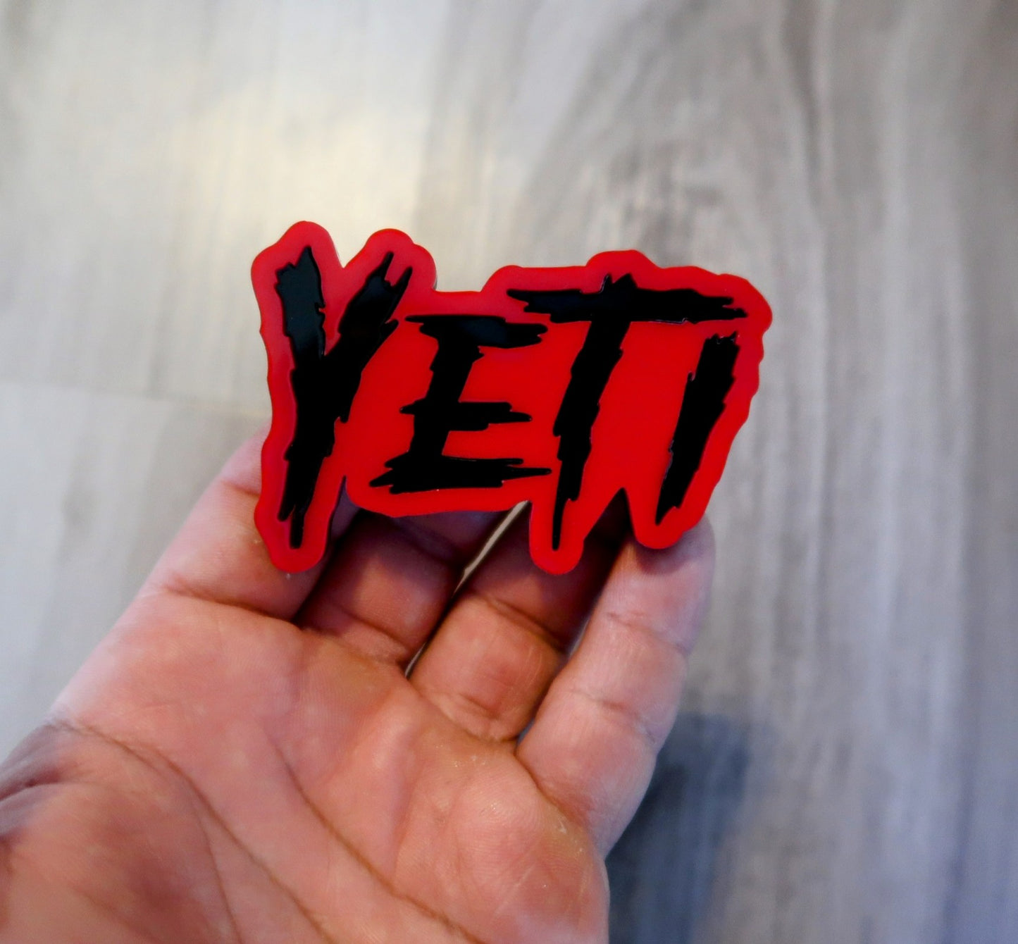 Yeti car badge.