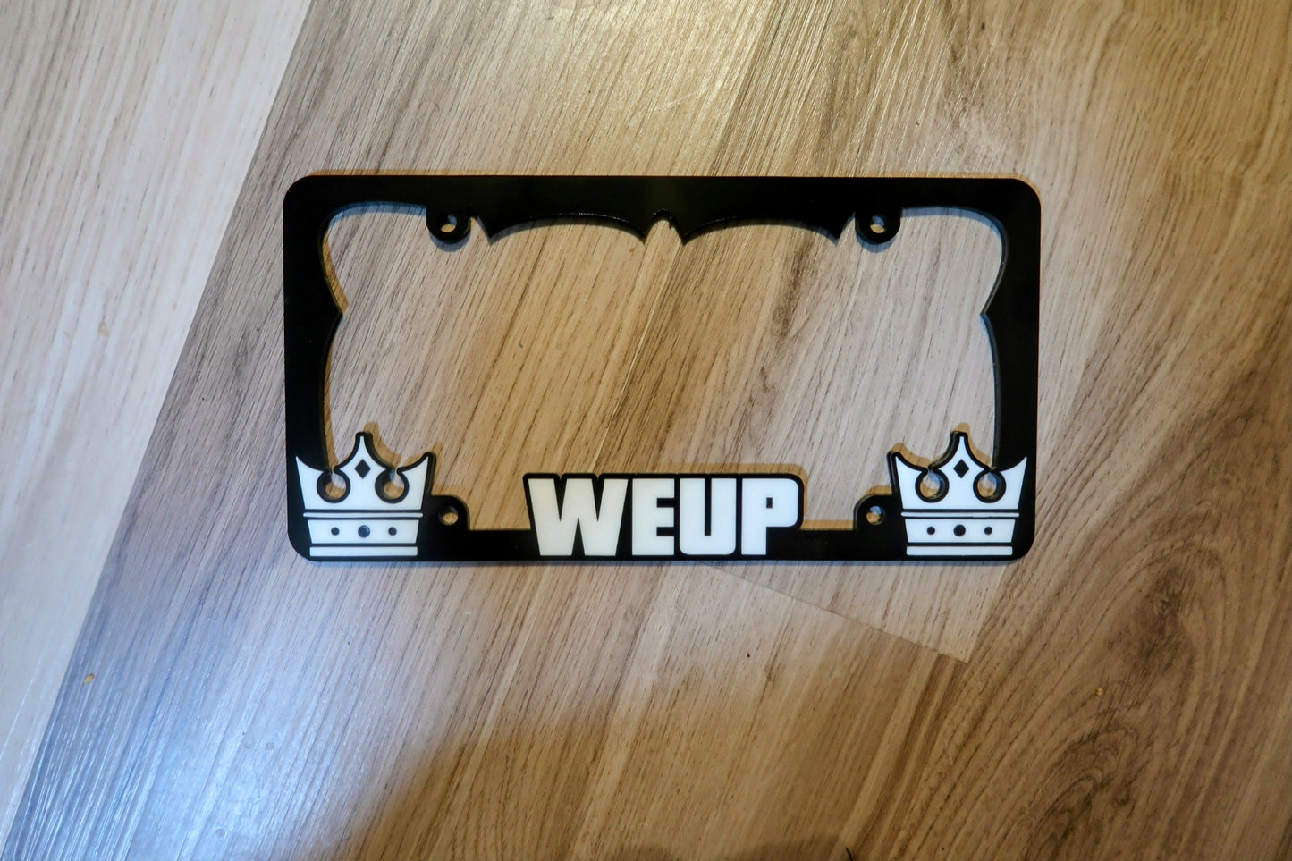 Customized King Crown Plate Frame with your custom text.