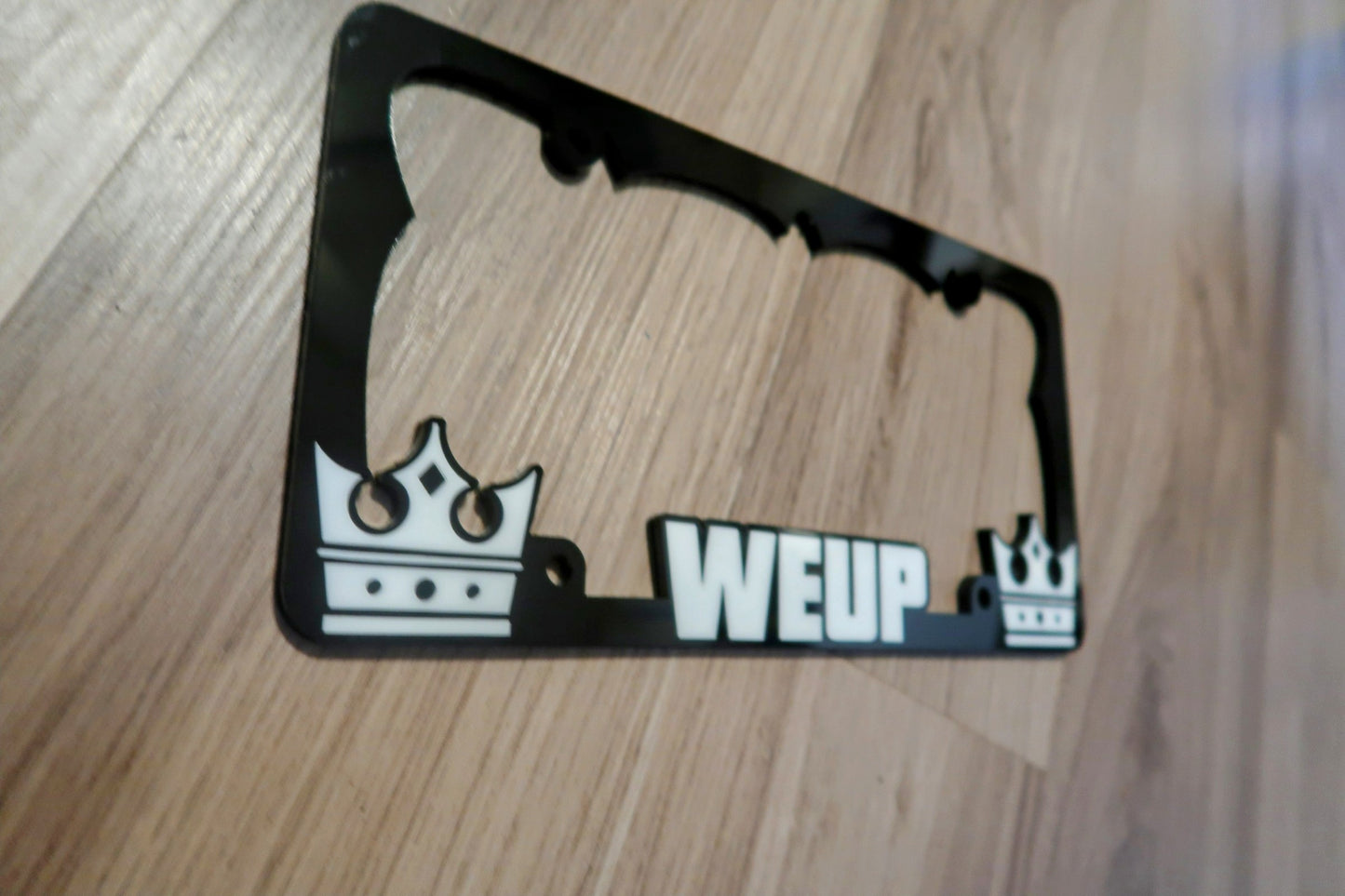 Customized King Crown Plate Frame with your custom text.