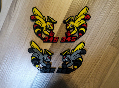 392 or 345 fender badges. Includes 2.