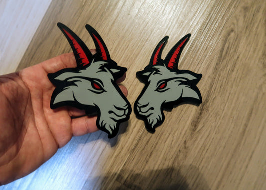 2 Angry Goat fender badges. Includes 2.