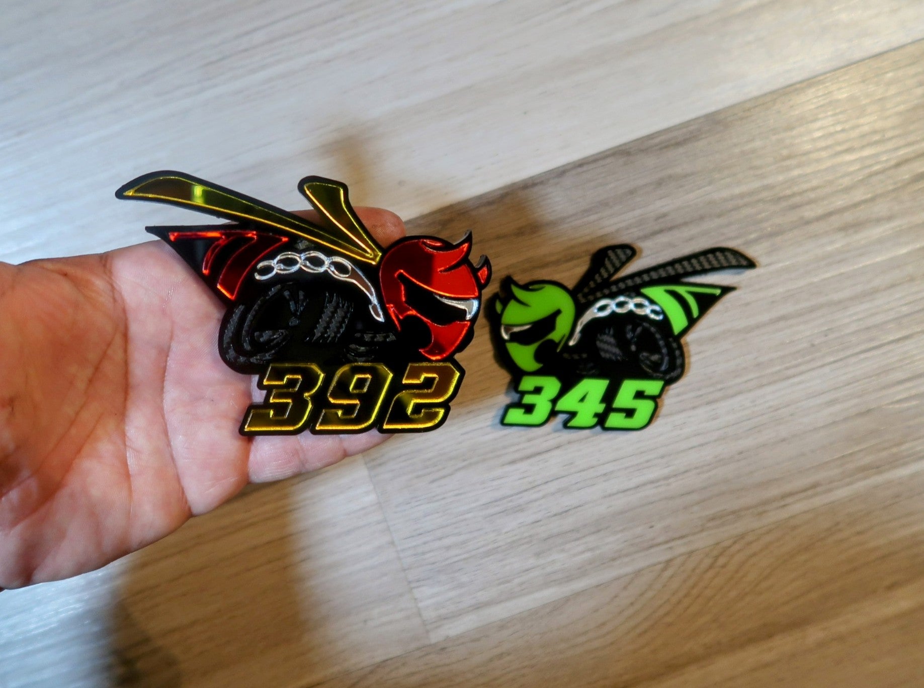 Racing Bee car badges, 392 or 345. Includes 2. – Your Custom Badge