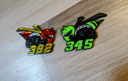 Racing Bee car badges, 392 or 345. Includes 2.