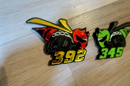 Racing Bee car badges, 392 or 345. Includes 2.