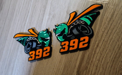 Racing Bee car badges, 392 or 345. Includes 2.