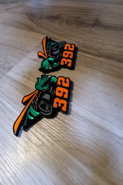 Racing Bee car badges, 392 or 345. Includes 2.