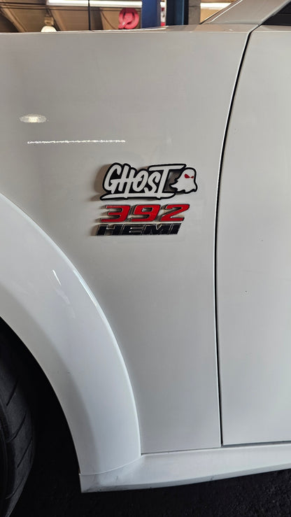 Ghost trunk and grill badge. Includes both.