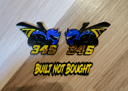 Racing Bee car badges, 392 or 345. Includes 2.