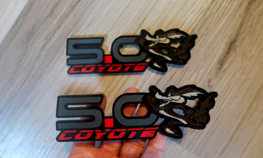 5.0 Coyote fender badges. Includes 2.