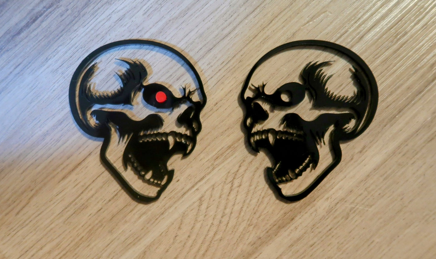 Vampire Skull fender badges. Includes 2.