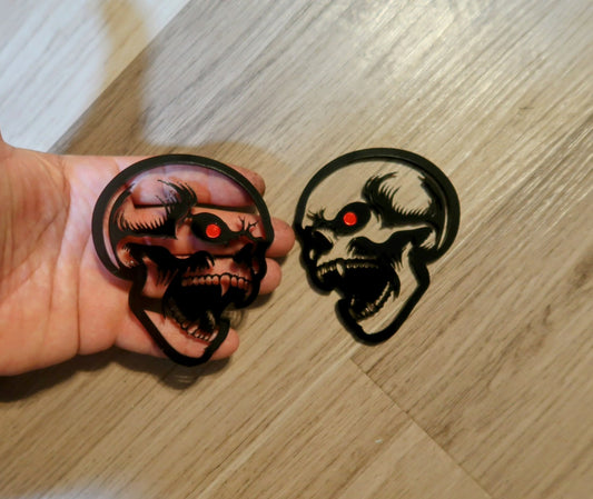 Vampire Skull fender badges. Includes 2.