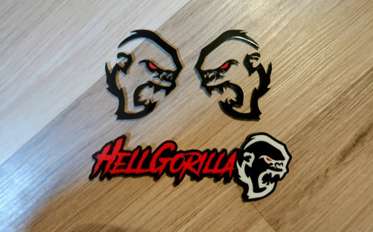 HellGorilla badge set. Includes 3.